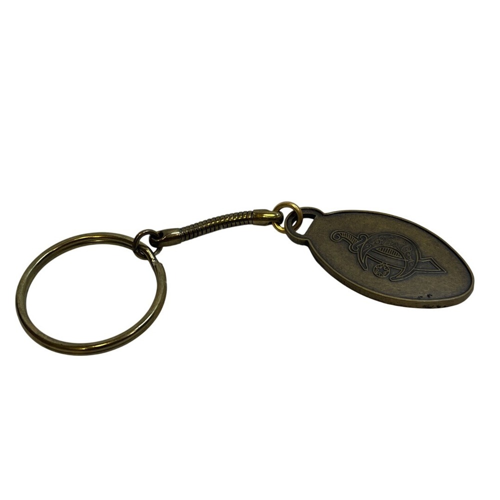 India Temple Oklahoma City Keychain Masonic Key Ring‎ Fob Sword Charm